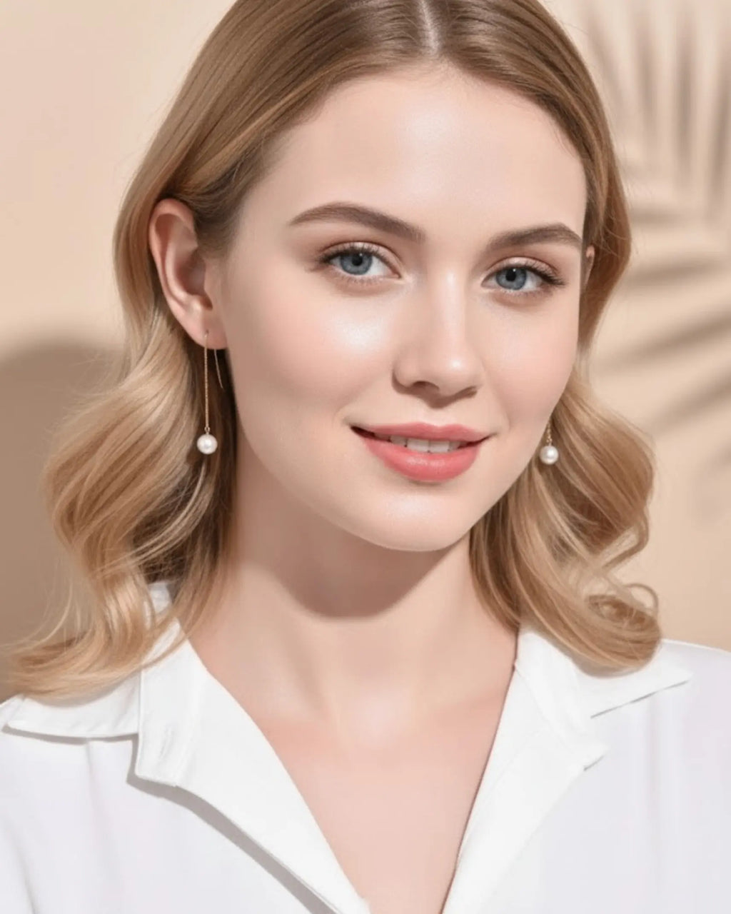 Seren – AAA Quality Natural Freshwater White Pearl Threader Earrings | 7–7.5mm | 18K Solid Gold