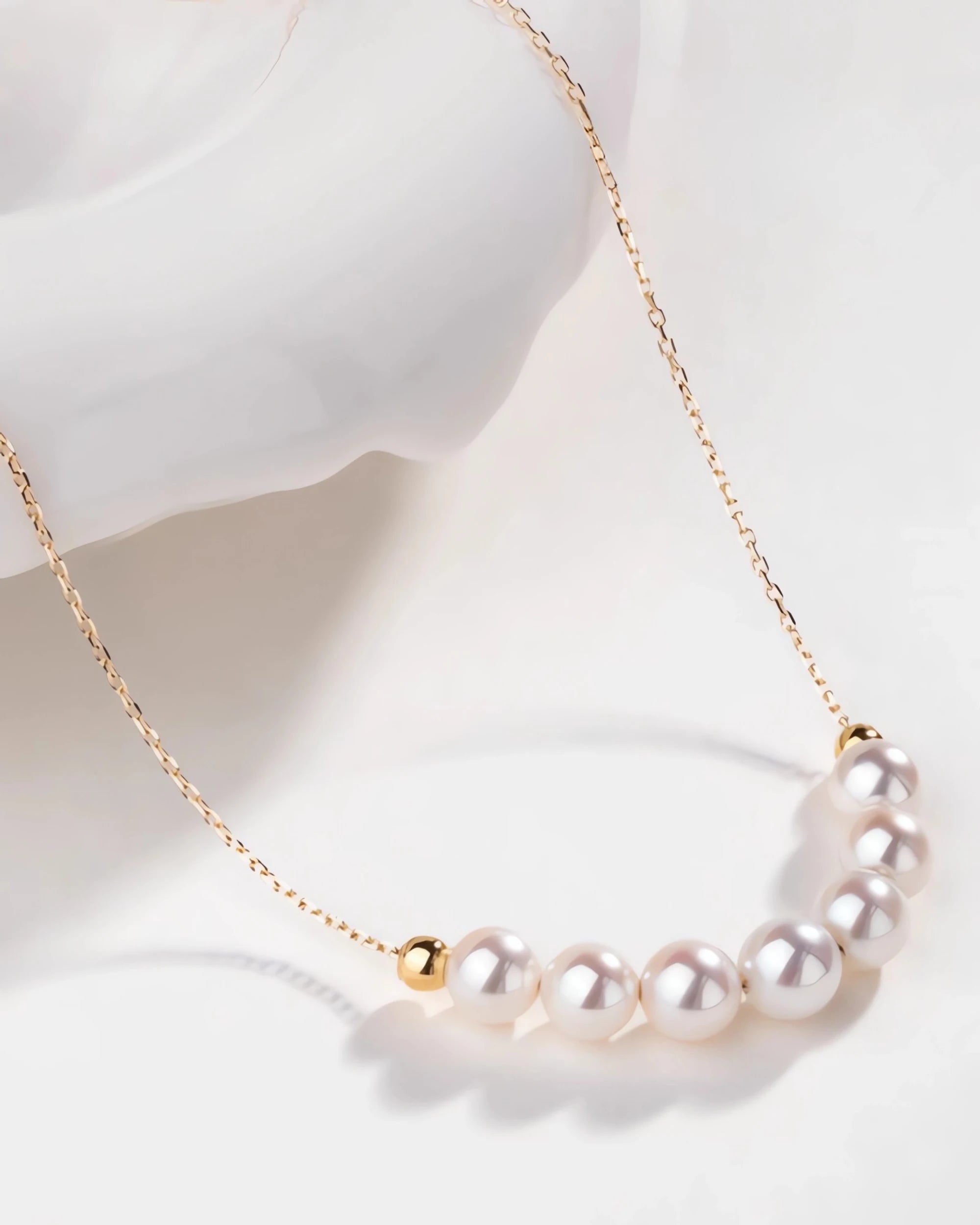 Serena – AAA+ Japanese Akoya Pearl 18K Solid Gold High-Glow Necklace