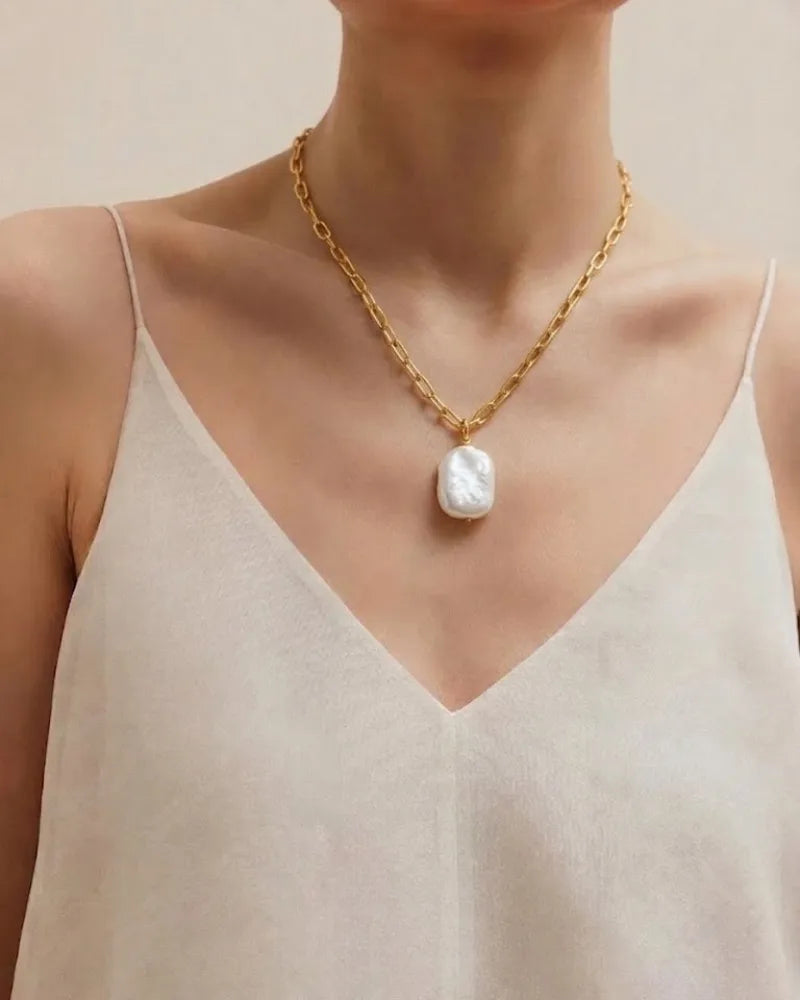 Unique Freshwater Baroque Pearl Teardrop Pendant