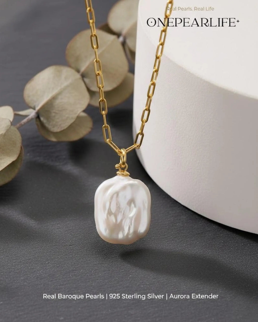 Serene – AAA Quality Natural Baroque Pearl Pendant Necklace