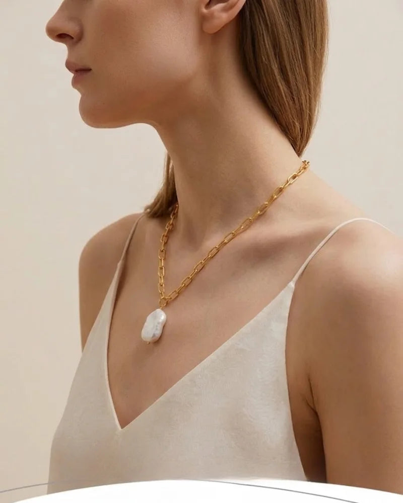 Unique Freshwater Baroque Pearl Teardrop Pendant