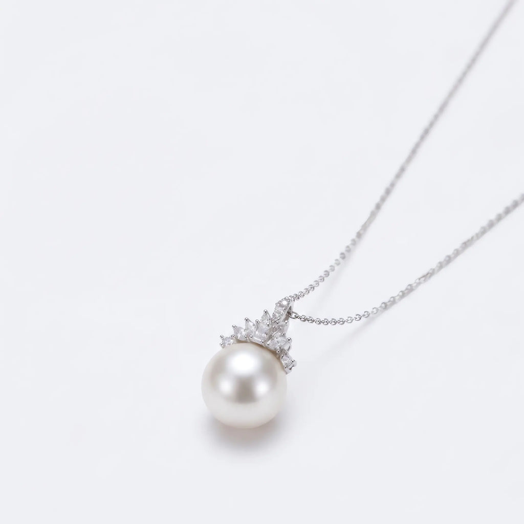 10-10.5mm Large White Pearl Pendant, Minimalist Freshwater Pearl Jewelry