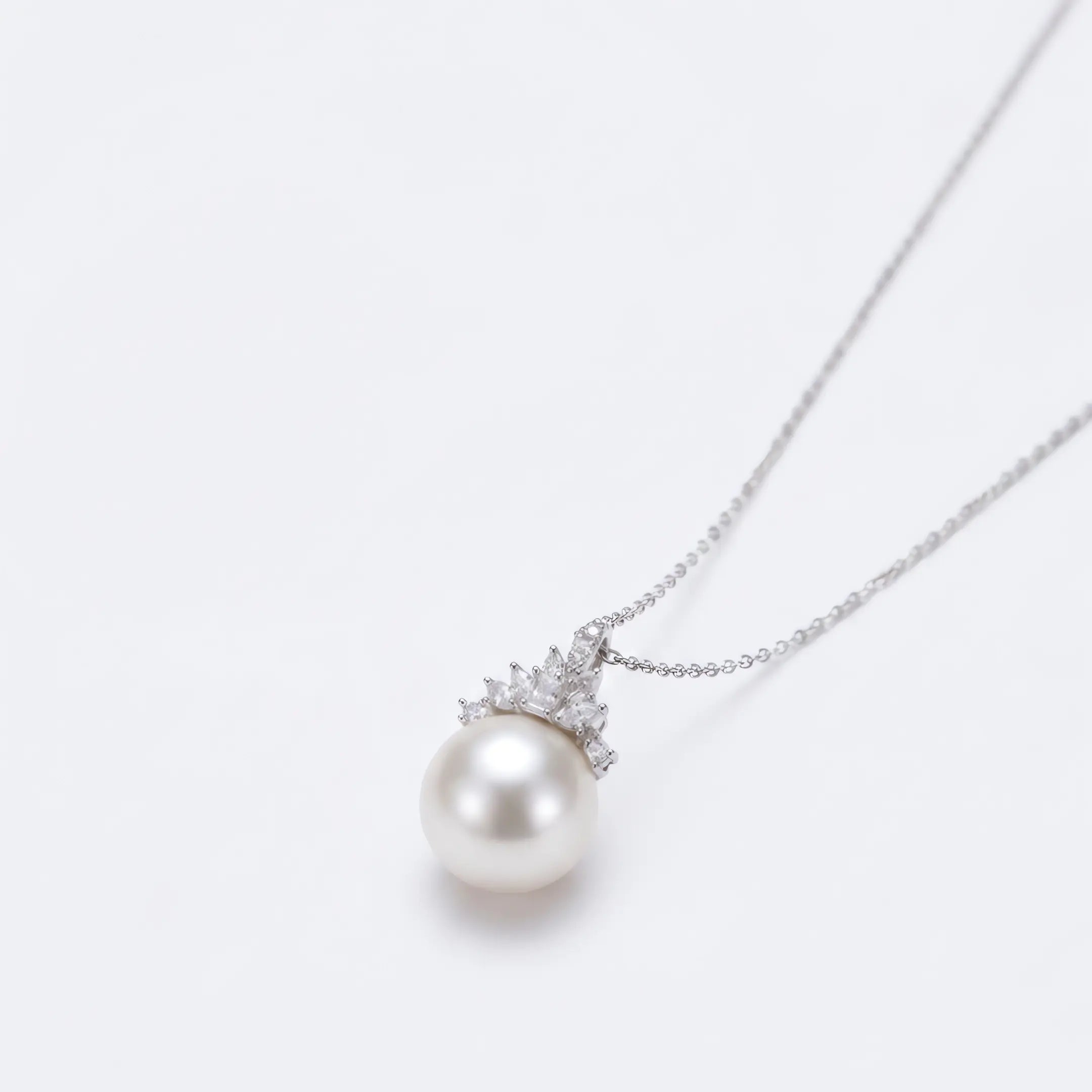 10-10.5mm Large White Pearl Pendant, Minimalist Freshwater Pearl Jewelry