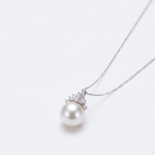 10-10.5mm Large White Pearl Pendant, Minimalist Freshwater Pearl Jewelry
