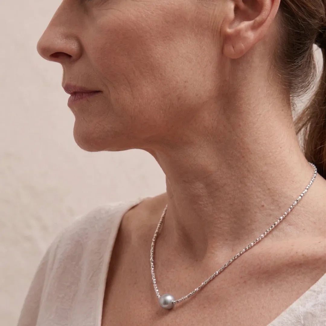 8-8.5mm Japanese Akoya Grey Blue Pearl Pendant