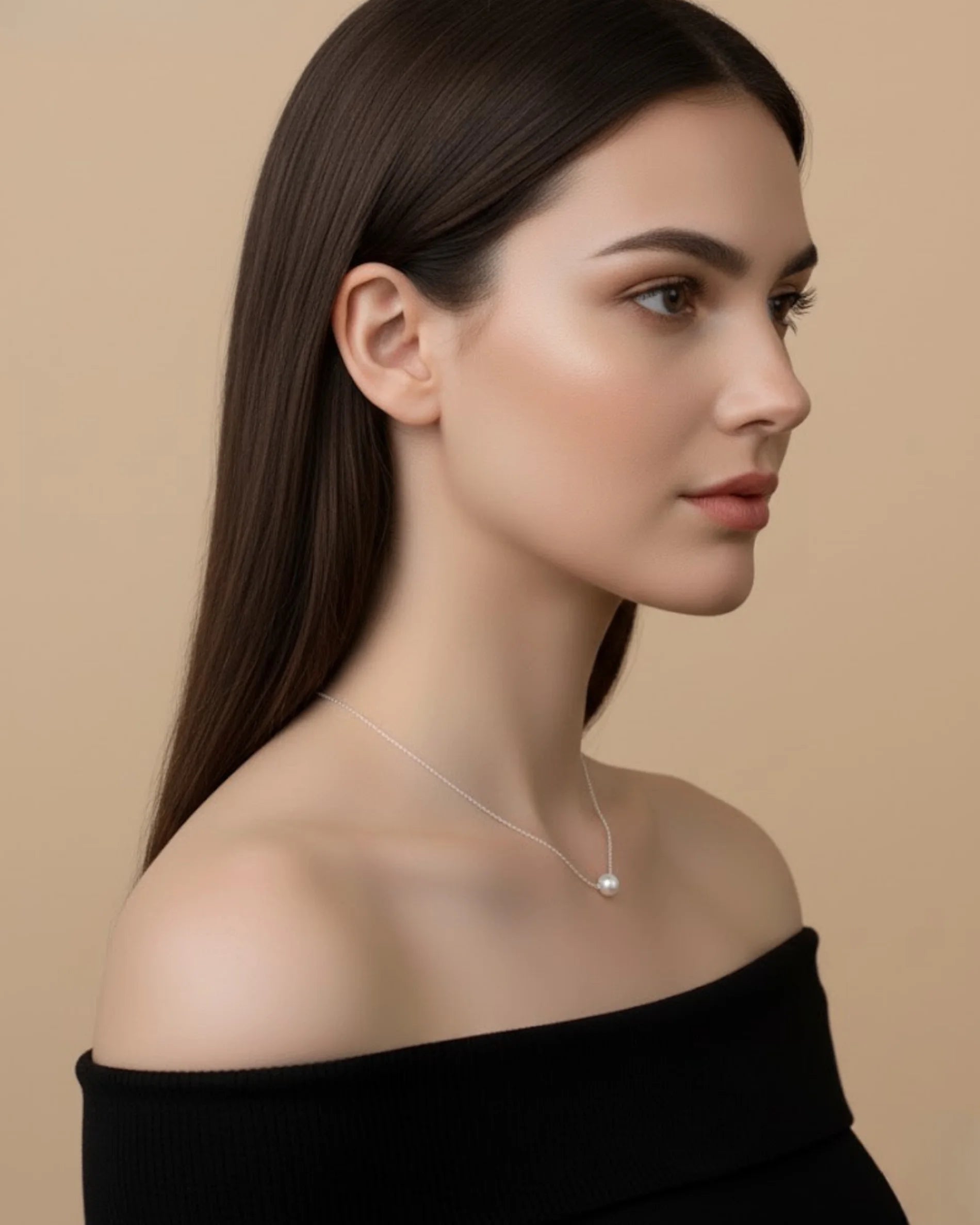 SilverShards – AAA Natural Freshwater Pearl Necklace - Handcrafted 925 Sterling Silver