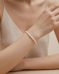 4-5mm Dainty White Pearl Bracelet, S925 Sterling Silver Minimalist Pearl Jewelry