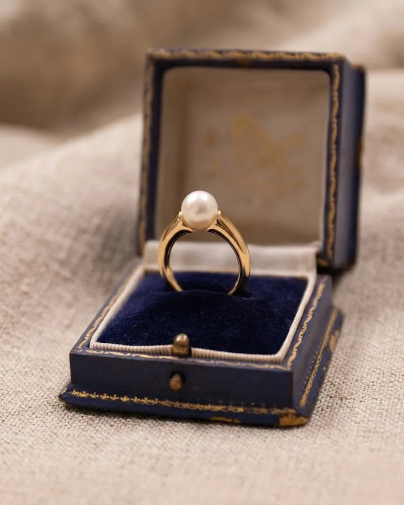 7-7.5mm AAA+ Japanese Akoya Pearl Ring