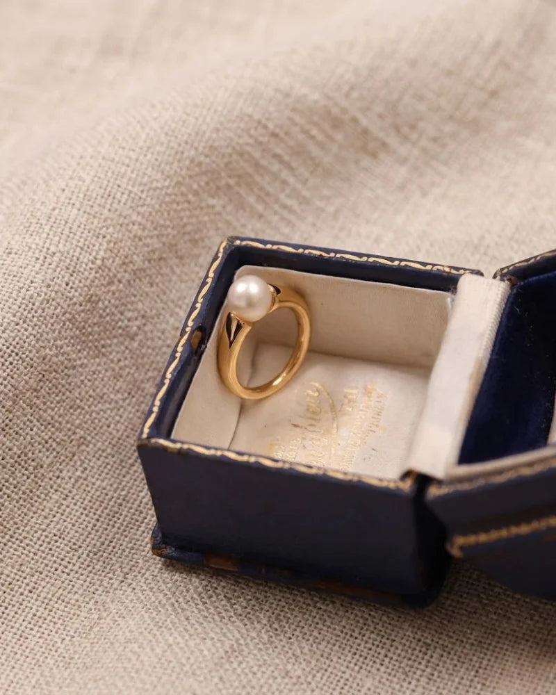 7-7.5mm AAA+ Japanese Akoya Pearl Ring