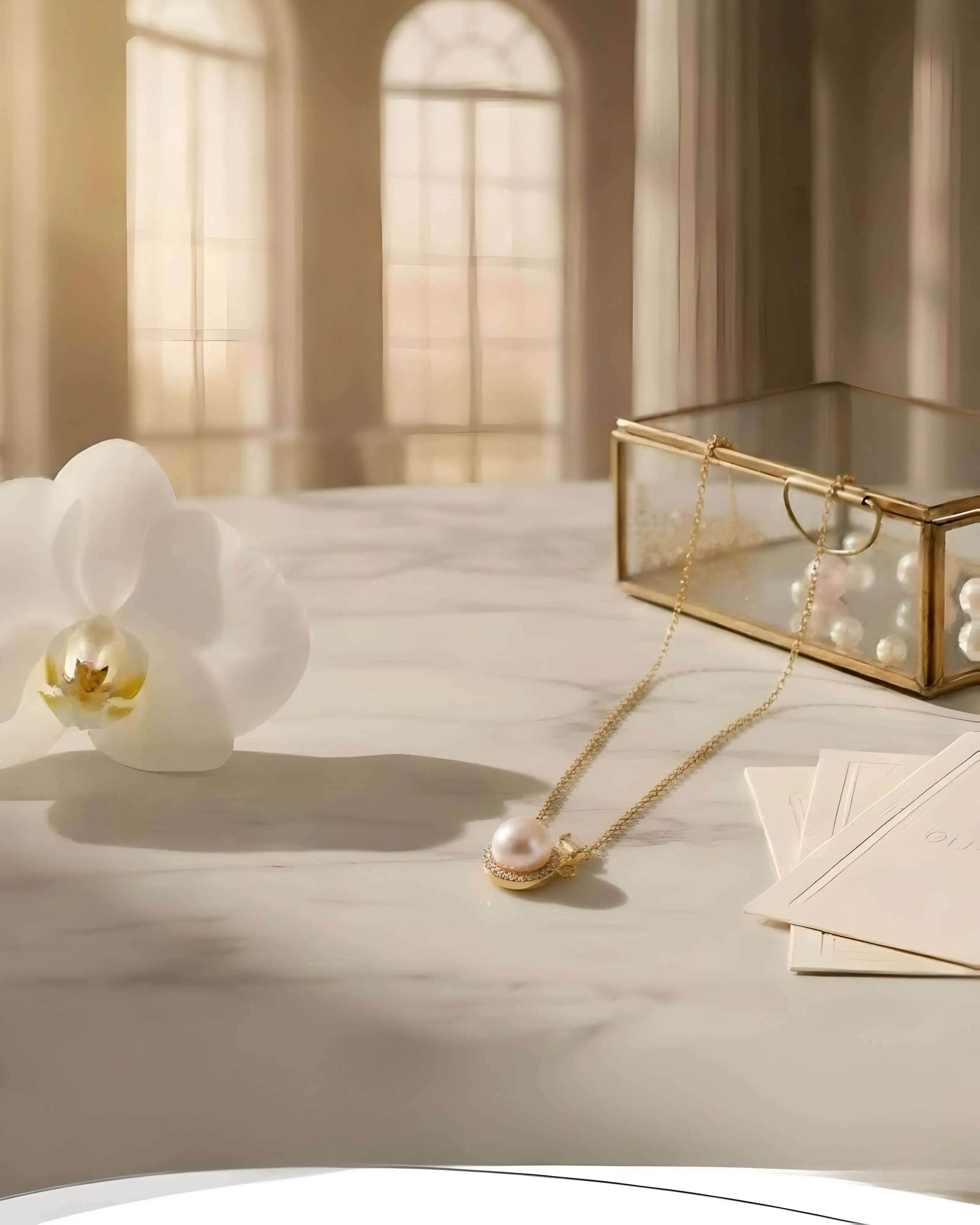 Soria – AAA Natural Freshwater Pearl Necklace - 18K Gold Vermeil & 925 Sterling Silver