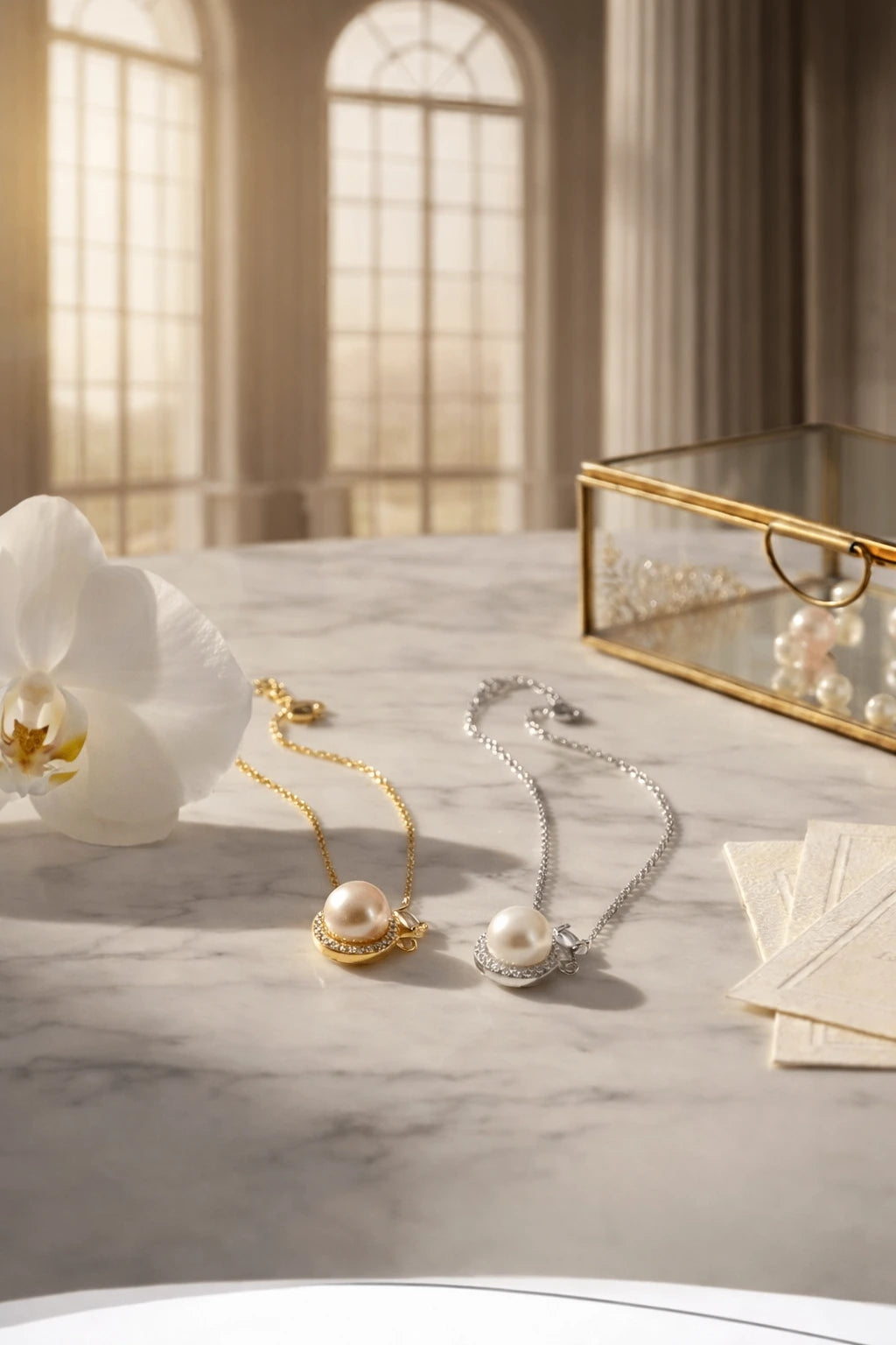 Soria – AAA Natural Freshwater Pearl Necklace - 18K Gold Vermeil & 925 Sterling Silver