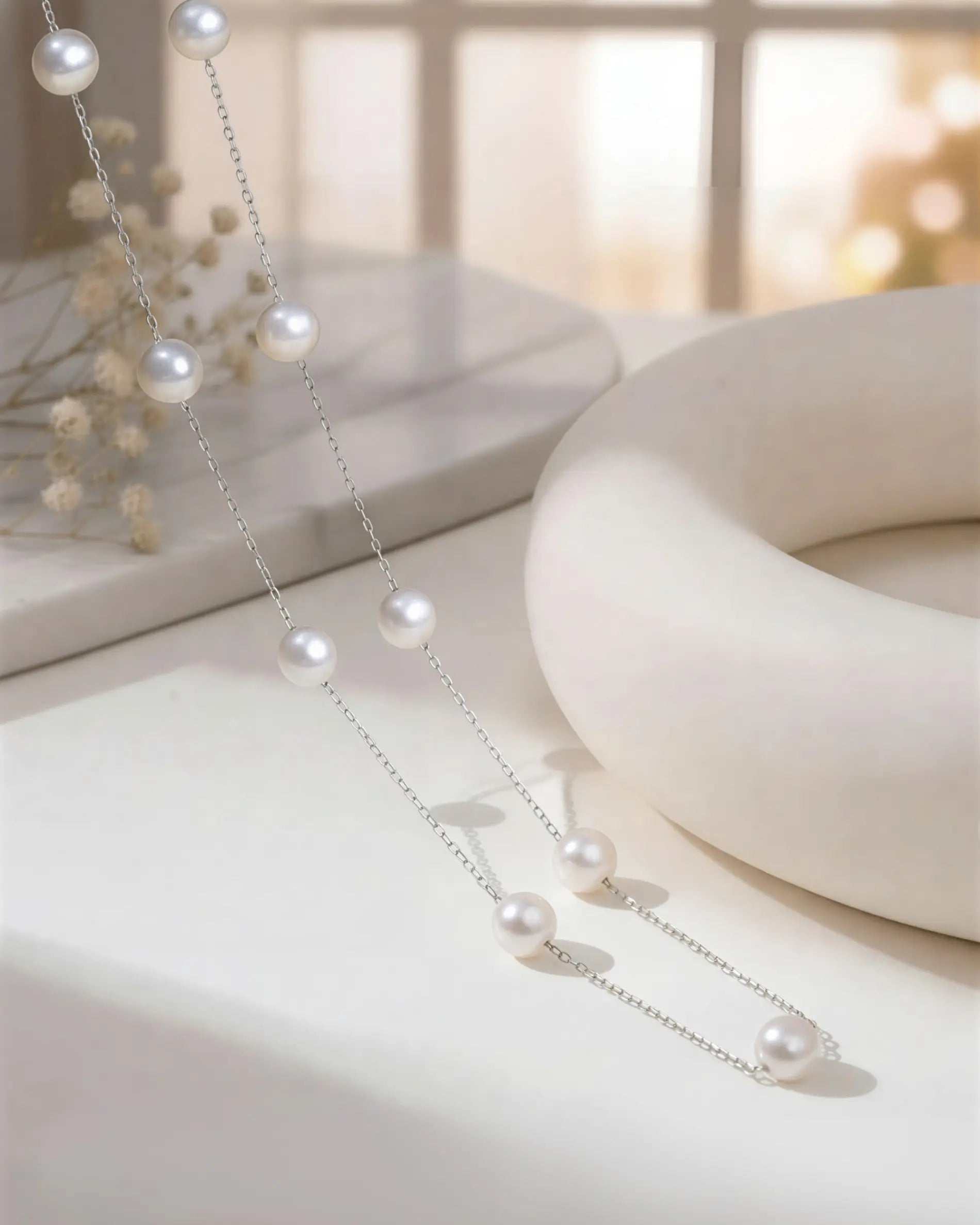Stellara - Starry AAA Aurora Pearl Necklace in 925 Sterling Silver