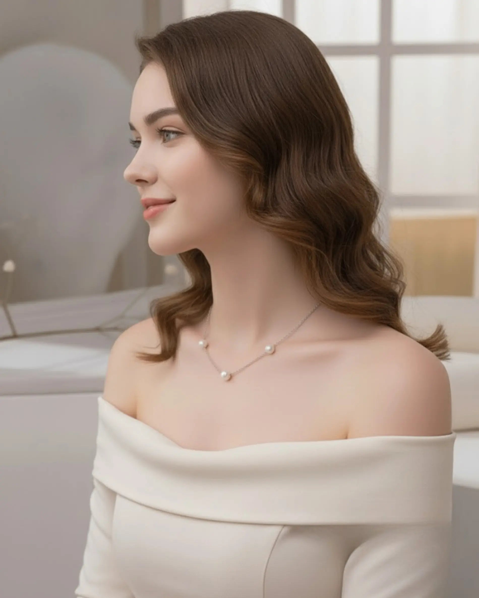 Stellara - Starry AAA Aurora Pearl Necklace in 925 Sterling Silver