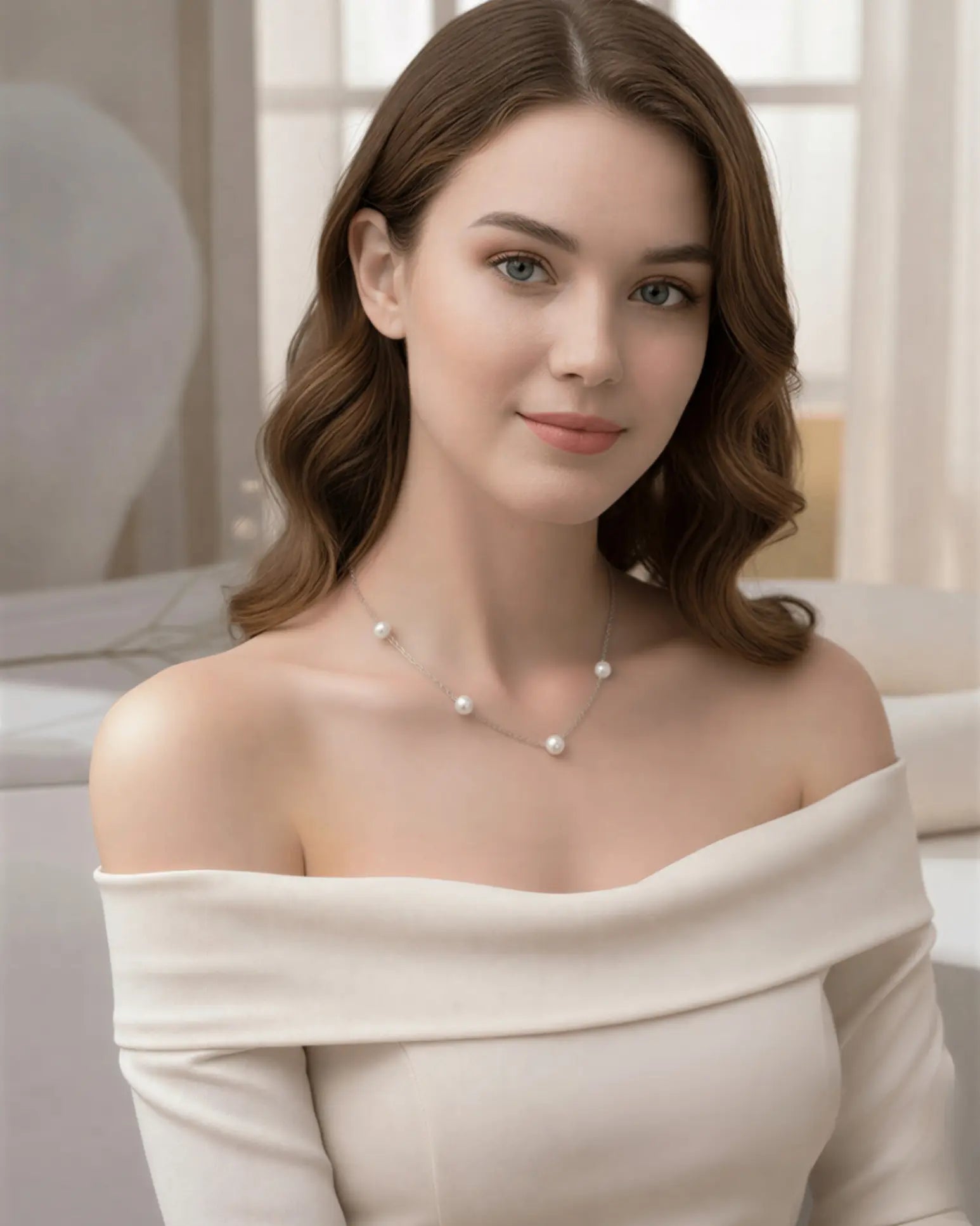 Stellara - Starry AAA Aurora Pearl Necklace in 925 Sterling Silver