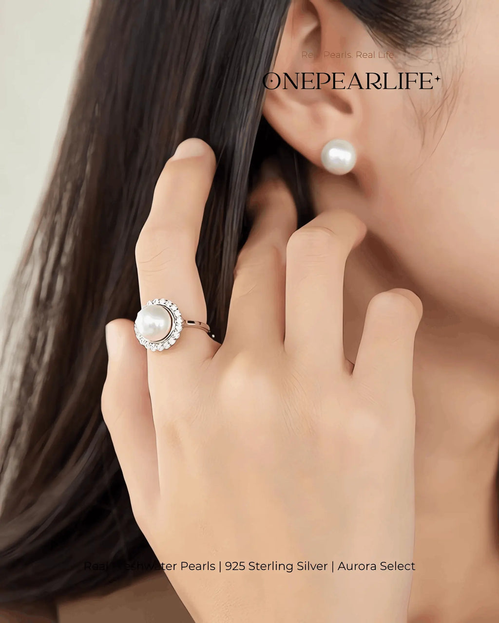 Sunflower - AAA Natural Pearl Adjustable Sparkling Statement Ring