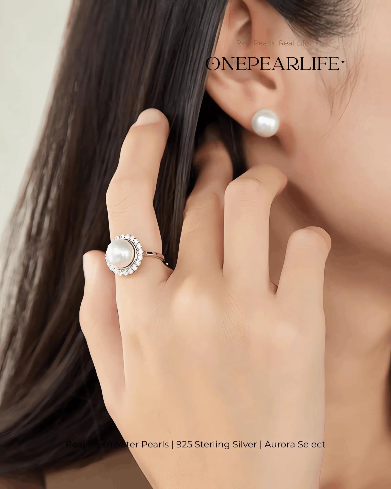 Sunflower - AAA Natural Pearl Adjustable Sparkling Statement Ring