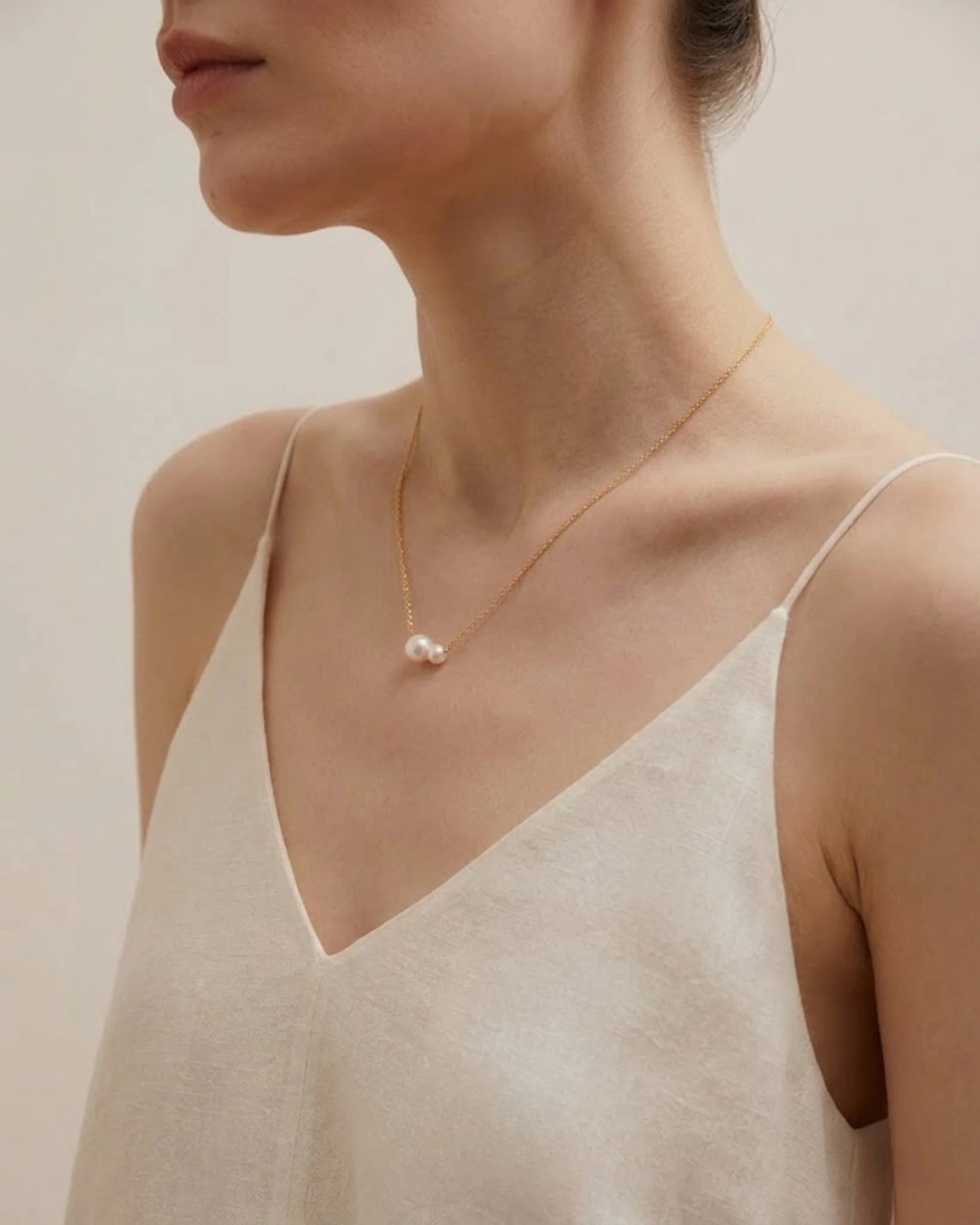 5-7.5mm 18K Gold Japanese Akoya Pearl Necklace