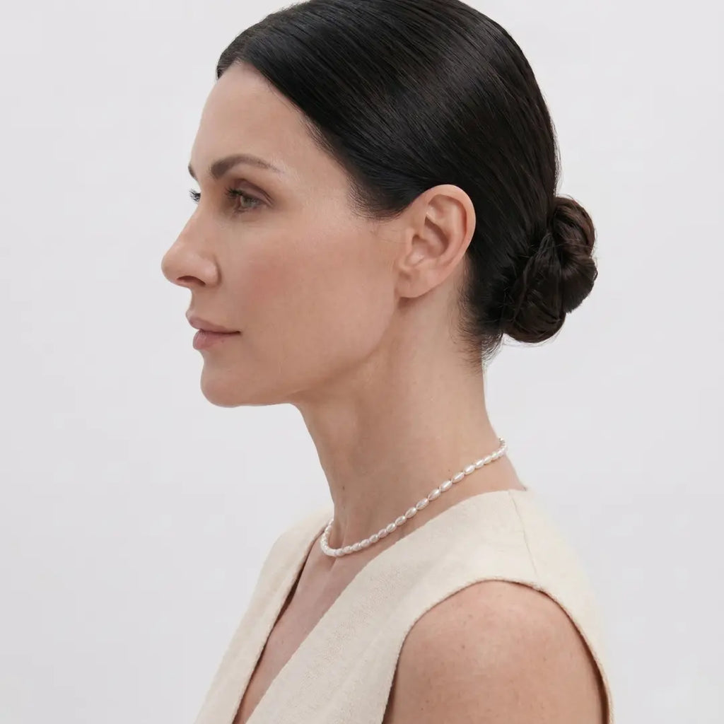 2-3mm Tiny Rice Pearl Choker - 18K Gold Plated 925 Silver