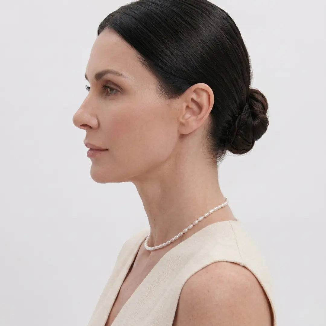 2-3mm Tiny Rice Pearl Choker - 18K Gold Plated 925 Silver
