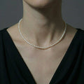 2-3mm Tiny Rice Pearl Choker - 18K Gold Plated 925 Silver