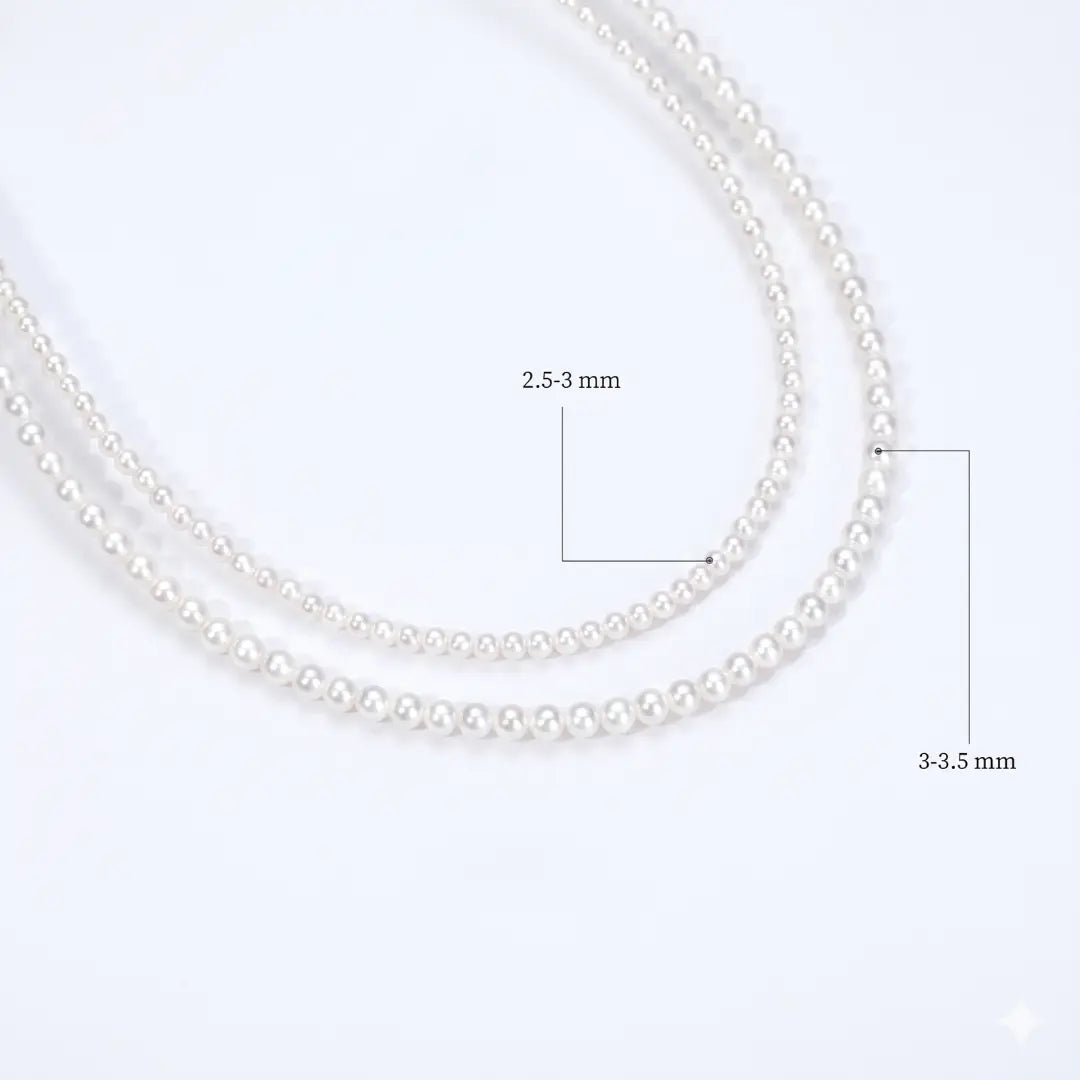 Ultra-Dainty 2-2.5mm Round Pearl Necklace - Minimalist 925 Silver Choker