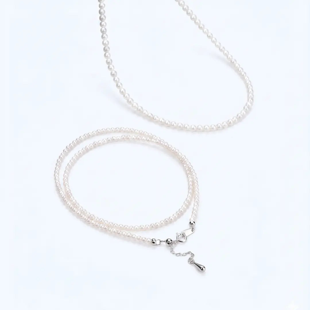Ultra-Dainty 2-2.5mm Round Pearl Necklace - Minimalist 925 Silver Choker