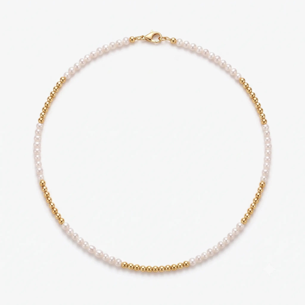 2–2.5mm mini freshwater pearl necklace featuring a delicate strand design with a minimalist elegant silhouette.