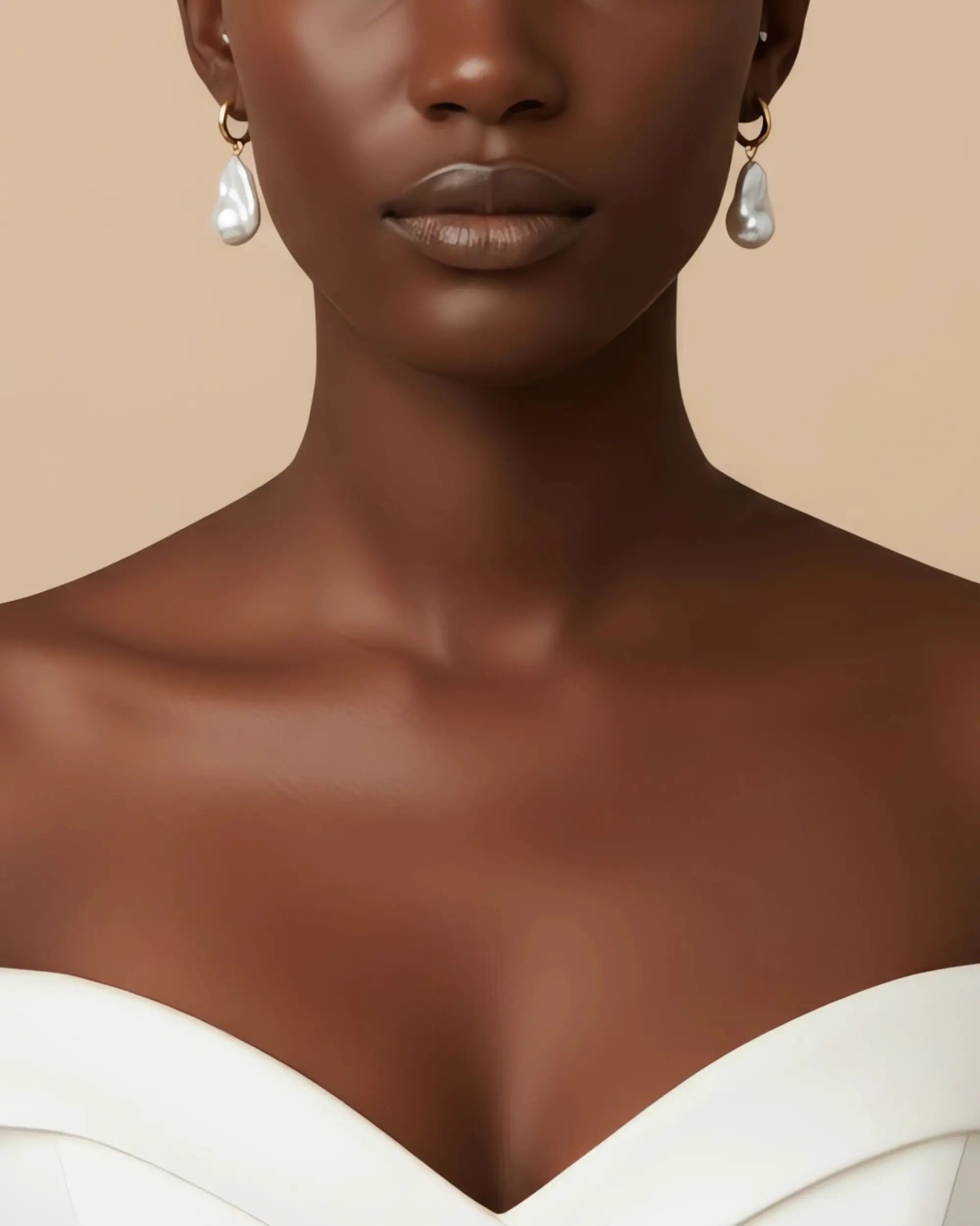 Venus - Natural Baroque Freshwater Pearl Statement Earrings