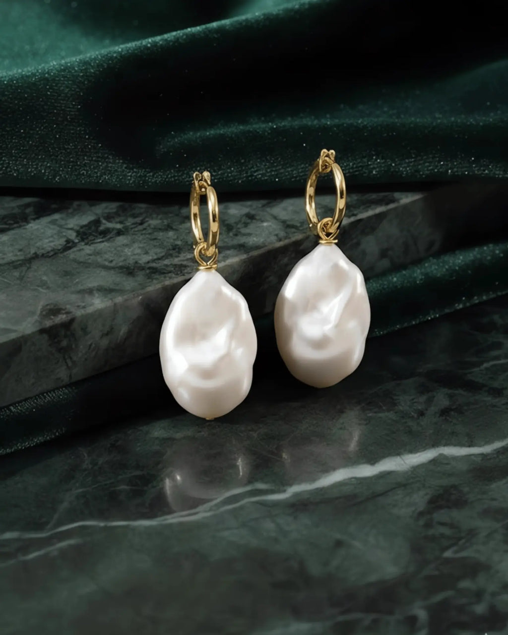 Venus - Natural Baroque Freshwater Pearl Statement Earrings