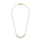 Versatile 18K Solid Gold Sliding Pearl Necklace, 2-in-1 Station 5-5.5mm Freshwater Pearl Choker for Women