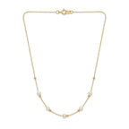 Versatile 18K Solid Gold Sliding Pearl Necklace, 2-in-1 Station 5-5.5mm Freshwater Pearl Choker for Women