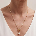 18K Gold Vermeil Vintage Baroque Pearl Necklace, Sterling Silver Jewelry