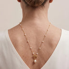 18K Gold Vermeil Vintage Baroque Pearl Necklace, Sterling Silver Jewelry