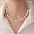 Vintage French Style Layered Micro Pearl Choker - Elegant 3-3.5mm-Strand Tiny White Pearl Woven Necklace with Gold Clasp