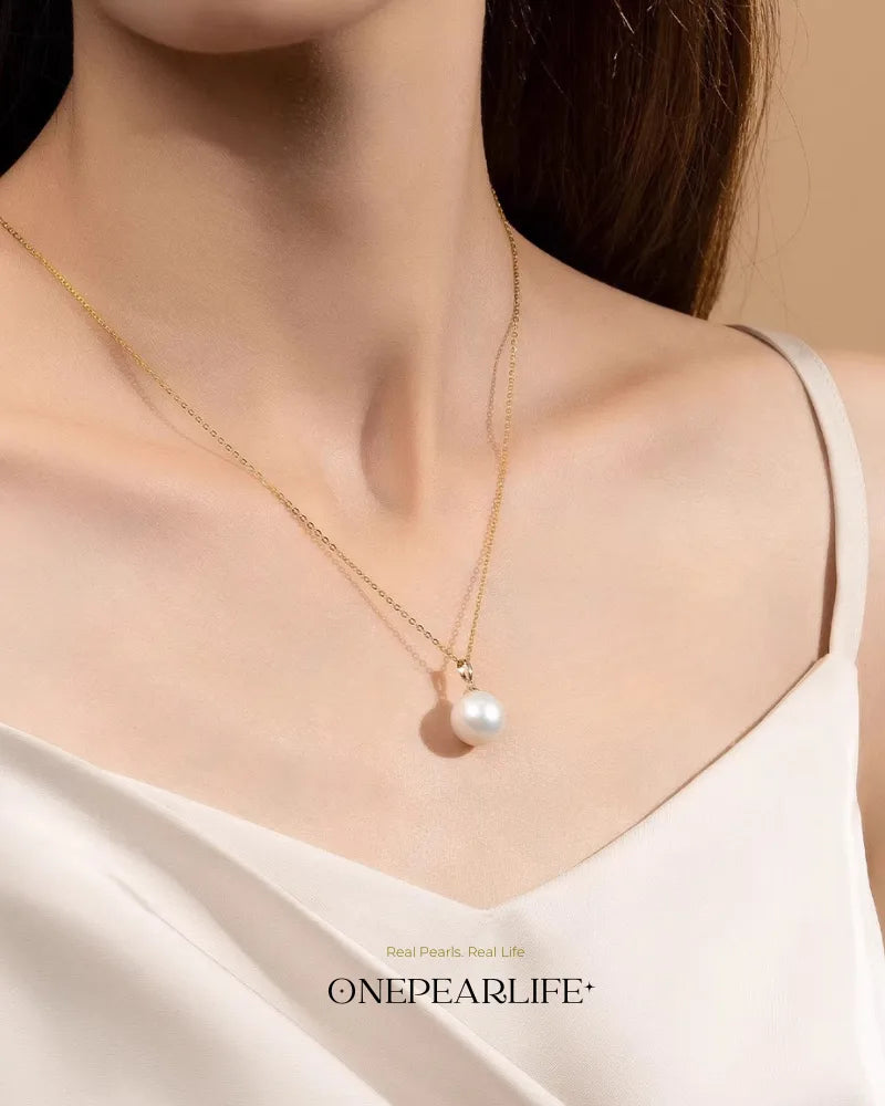 Viona – AAA Natural Classical Freshwater Edison Pearl Pendant 18K Gold