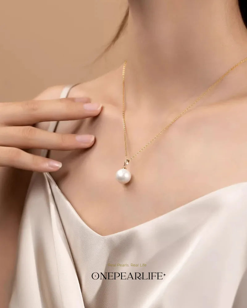 Viona – AAA Natural Classical Freshwater Edison Pearl Pendant 18K Gold