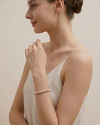 7-7.5mm Natural Purple Pearl Bracelet, S925 Sterling Silver Lavender Pearl Strand