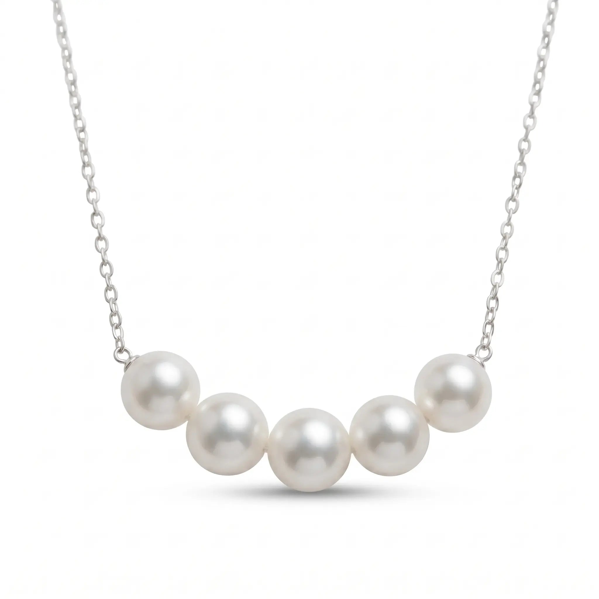 925 Sterling Silver Pearl Pendant, 5-5.5mm Dainty Freshwater Pearl Necklace