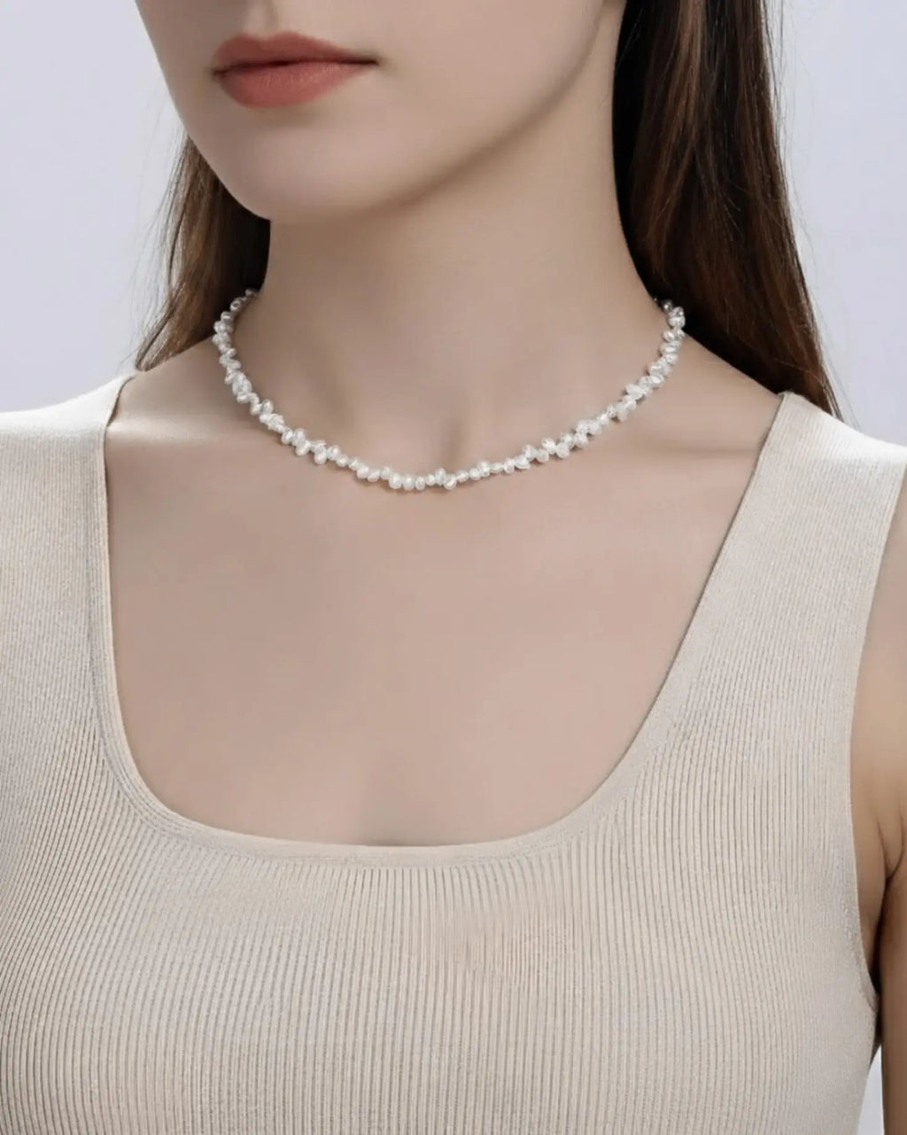 Vivia - AAA Mini Baroque Pearl Petal Necklace 925 Silver