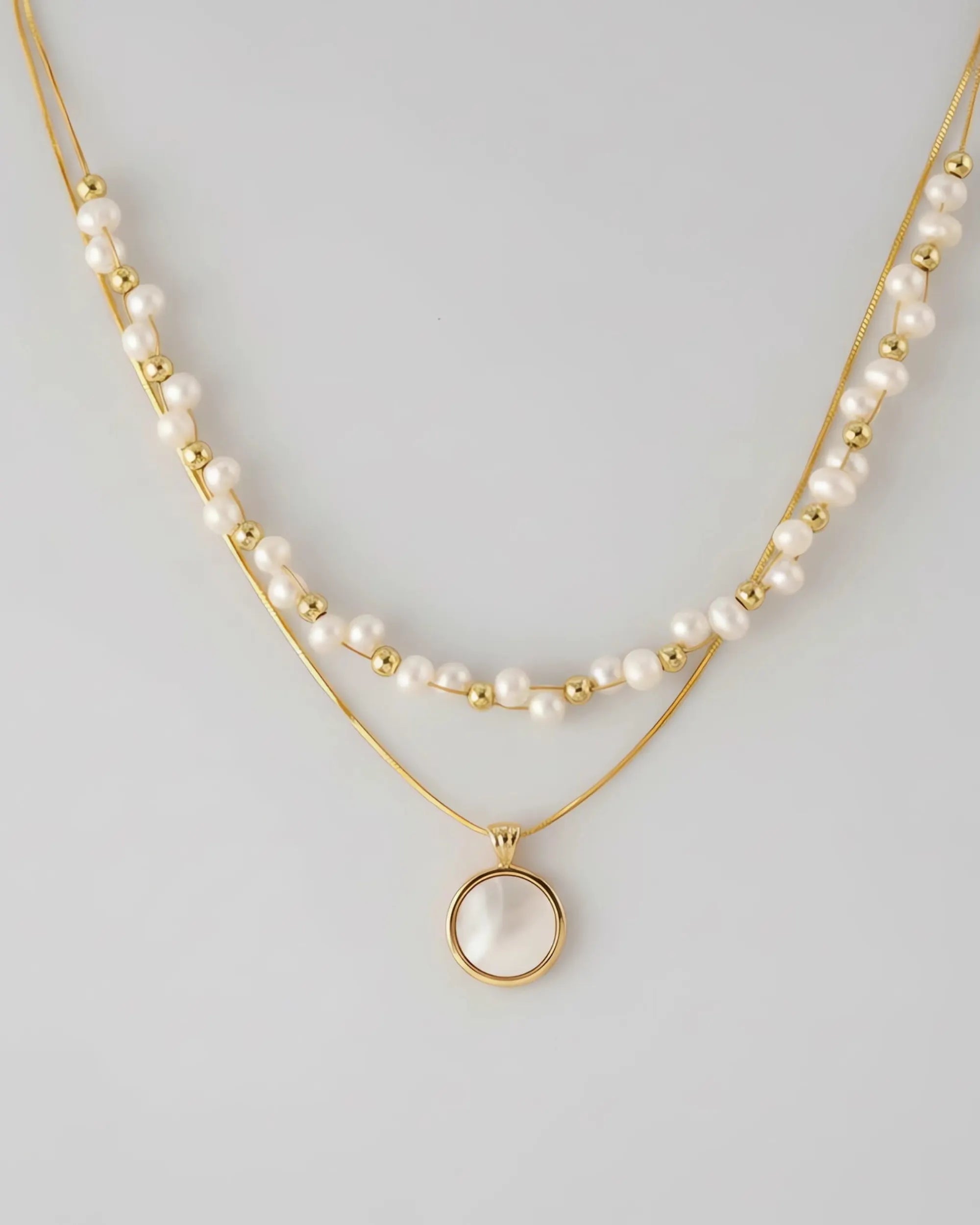 Whispering Rose - Layering Duo Lustrous AAA Baroque Pearl Necklace Two Set