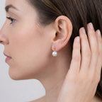 18K Gold Japanese Akoya Pearl Earrings, 5mm-7.5mm Genuine White Pearls