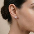 S925 Sterling Silver Gray Pearl Earrings, 7-7.5mm Natural Luster Studs